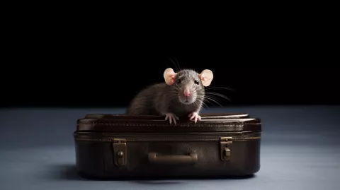 Rat sur valise